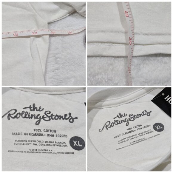 Rolling Stones ✦ 1972 World Tour Shirt ✦ Long Sleeve White Dice Graphic XL NWT - Picture 6 of 7